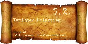 Teringer Krisztián névjegykártya
